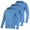 3 Pack Men's Sun Protection Hoodie UPF 30+ Long Sleeve Rash Guard Tee Moisture Wicking Pullover T-Shirts(Royal Blue L) view 1