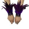 SEADEAR Gothic Feather Shrug Cape Shawl, Women Feather Shawl with Feather Cuffs Feather Cloak Halloween Maleficent Costumes view 3