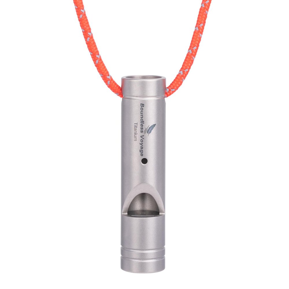 Boundless Voyage Titanium Whistle Emergency Survival Safety Whistles with Lanyard Loud for Outdoor Camping Hiking Coaches Training Sports Keychain Whistle (1 PCS - Ti9018)