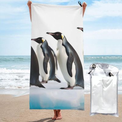 KHiry Microfiber Towel Beach Towels Penguins Quick Dry Towel Soft Lightweight Travel Towels Absorbent Large Easy Pack Travel Things Beach Blanket for Gym Sports Swimming