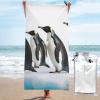 KHiry Microfiber Towel Beach Towels Penguins Quick Dry Towel Soft Lightweight Travel Towels Absorbent Large Easy Pack Travel Things Beach Blanket for Gym Sports Swimming view 1