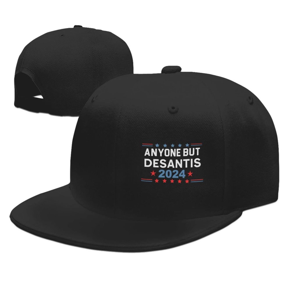 Adjustable Anyone But Desantis 2024 Anti Desantis Hat Adult Casual Flat Bill Baseball Cap Trucker Caps for Sports Outdoor43 Black