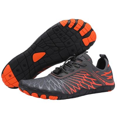 StoneLiquid Barefoot Shoes Women, Running Hike Barefoot Men Minimalist Quick Dry Footwear Wide Toe Box (Orange, Adult, Women, 10, Numeric Range, US Footwear Size System, 10.5, Medium)