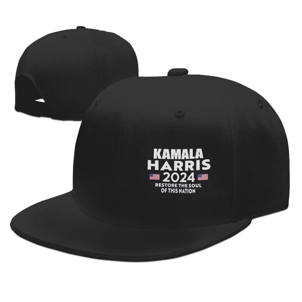 Adjustable Kamala Harris 2024 Hat Adult Casual Flat Bill Baseball Cap Trucker Caps for Sports Outdoor17 Black