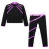 Hansber Kids Girls 2Pcs Figure Skating Suit Ice Skating Jacket with Practice Leggings Criss Cross Ice Skating Pants Set Purple 8 Years view 3
