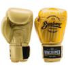 BUAKAW Muay Thai Boxing Gloves, Pro Training & Sparring, for Men & Women | Premium Quality Leather Kickboxing, MMA, Punching Bag Gloves (Gold/Gold, 12 Oz) view 1