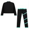Hansber Kids Girls 2Pcs Figure Skating Suit Ice Skating Jacket with Practice Leggings Criss Cross Ice Skating Pants Set Cyan 6 Years view 4