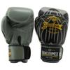 BUAKAW Muay Thai Boxing Gloves, Pro Training & Sparring, for Men & Women | Premium Quality Leather Kickboxing, MMA, Punching Bag Gloves (Gray/Black, 12 Oz) view 1