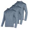 3 Pack Men's Sun Protection Hoodie UPF 30+ Long Sleeve Rash Guard Tee Moisture Wicking Pullover T-Shirts(Navy Blue XL) view 1
