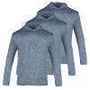 3 Pack Men's Sun Protection Hoodie UPF 30+ Long Sleeve Rash Guard Tee Moisture Wicking Pullover T-Shirts(Navy Blue XL) view 2
