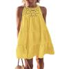 BTFBM Women Summer Dresses 2026 Casual Spring Clothes Sleeveless Halter Neck A-Line Boho Mini Dress Beach Vacation Sundress(Yellow, X-Large) view 1