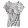 Huilaibazo Womens Built-in Bra T-Shirt Padded Active Yoga Tops Short Sleeves Plain Blouses Soft Pajama Casual Workout Shirts view 3