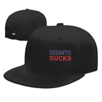 Adjustable Desantis Sucks Anti Ron Desantis Hat Adult Casual Flat Bill Baseball Cap Trucker Caps for Sports Outdoor48 Black