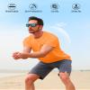 Men's Swim Shirts Quick Dry Rash Guard UPF 50+ Sun Protection Fishing Beach Water Shirts Short Sleeve Orange view 4