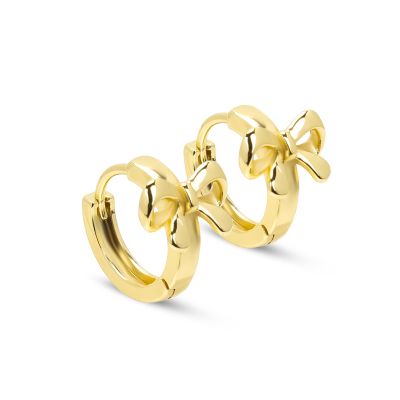 Bow Hoop Earrings, Gold Bow Earrings Minimalist Elegant Ribbon Bowknot Earrings Small Huggie Hoops Earrings Fashion Statement Jewelry Gift for Women Girls