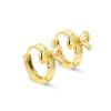 Bow Hoop Earrings, Gold Bow Earrings Minimalist Elegant Ribbon Bowknot Earrings Small Huggie Hoops Earrings Fashion Statement Jewelry Gift for Women Girls view 1