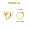 Bow Hoop Earrings, Gold Bow Earrings Minimalist Elegant Ribbon Bowknot Earrings Small Huggie Hoops Earrings Fashion Statement Jewelry Gift for Women Girls view 2