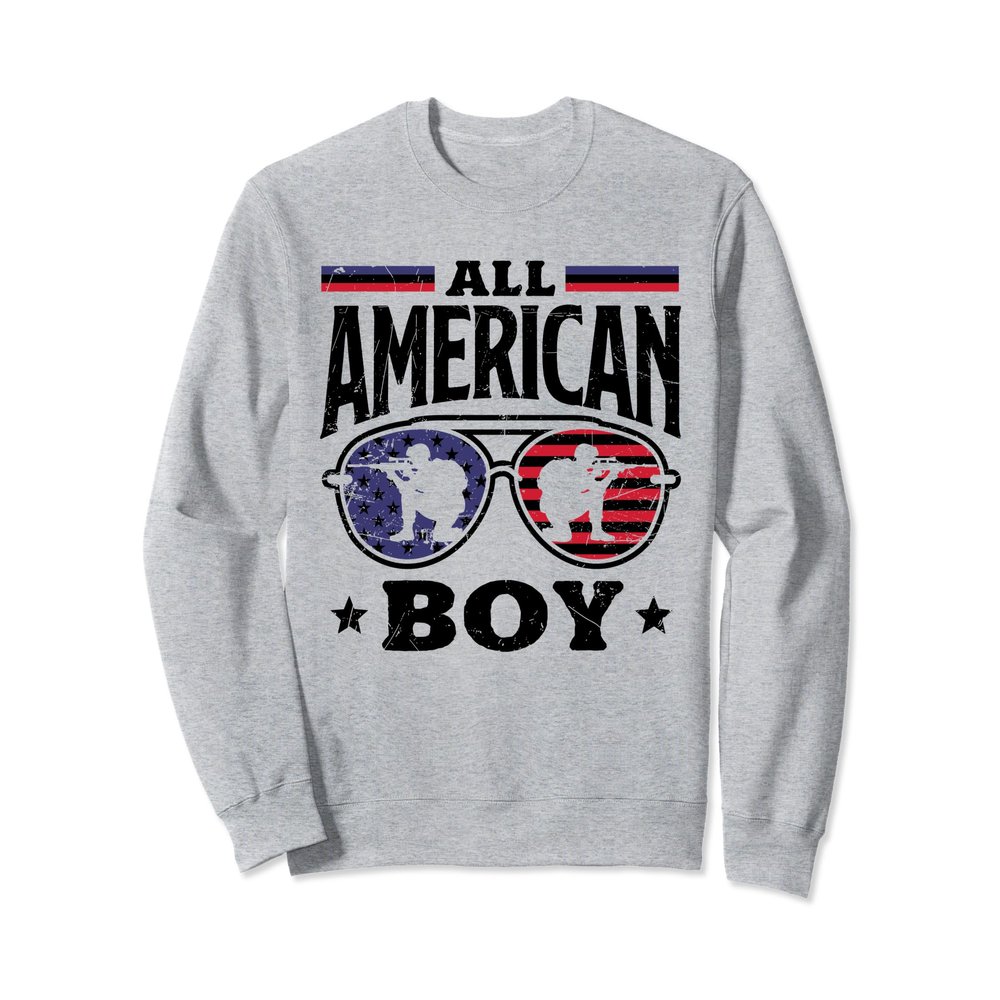 All American Boy 4th Of July Sunglasses US Flag Sweatshirt