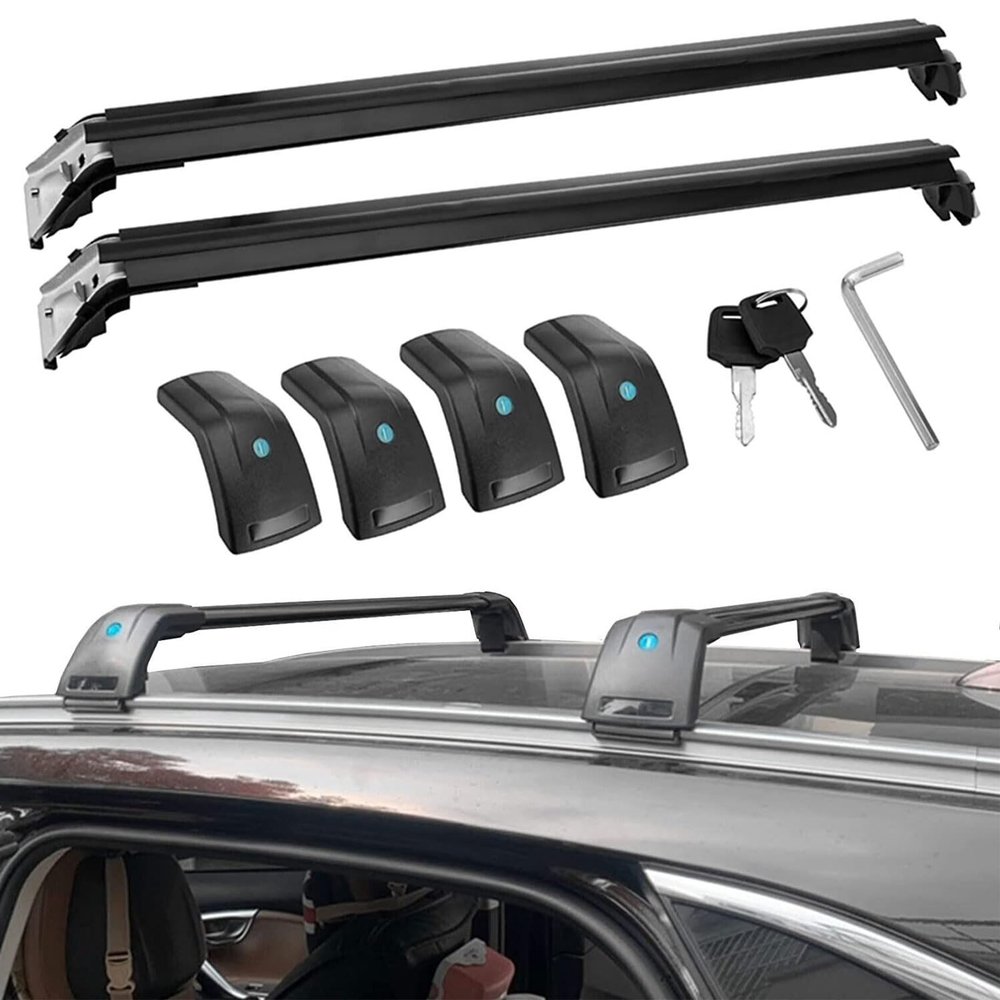 VERBANA Roof Rack Cross Bar Compatible with Suzuki Vitara 2015-2023 with Lock Aluminum Cross Bars Lockable Crossbar Luggage Rack for Rooftop Cargo Carrier Luggage Kayak Canoe Bike Snowboard (Black)