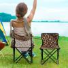 Qilmy Fashionable Leopard Print Portable Camping Chairs,Outdoor Collapsible Chair Sports Garden Beach Fishing,Supports up to 250lbs534 view 2