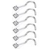 Qiwnswoy Titanium Nose Rings Studs - 20G Astm F136, 1.5mm Diamond CZ Nose Rings for Women & Men view 1