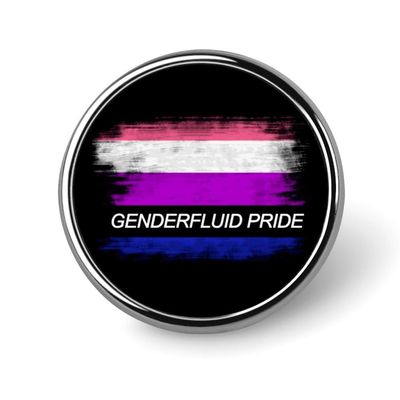 FLYiFE Genderfluid Pride Flag Pins Round Badge Circle Button Brooch for Women Men Cap Hat Bag Backpack T-Shirts Pullovers Jackets