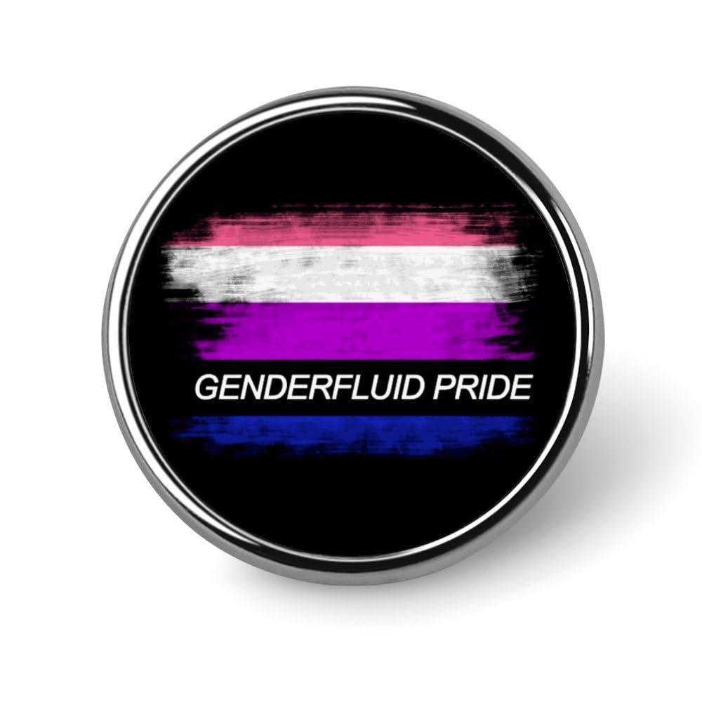 FLYiFE Genderfluid Pride Flag Pins Round Badge Circle Button Brooch for Women Men Cap Hat Bag Backpack T-Shirts Pullovers Jackets