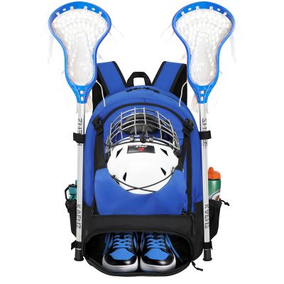 LARIPOP Lacrosse Bag Durable Equipment Backpack with 2 Stick Holders, Dedicated Helmet Compartment for Field Hockey, Youth & Adult Players