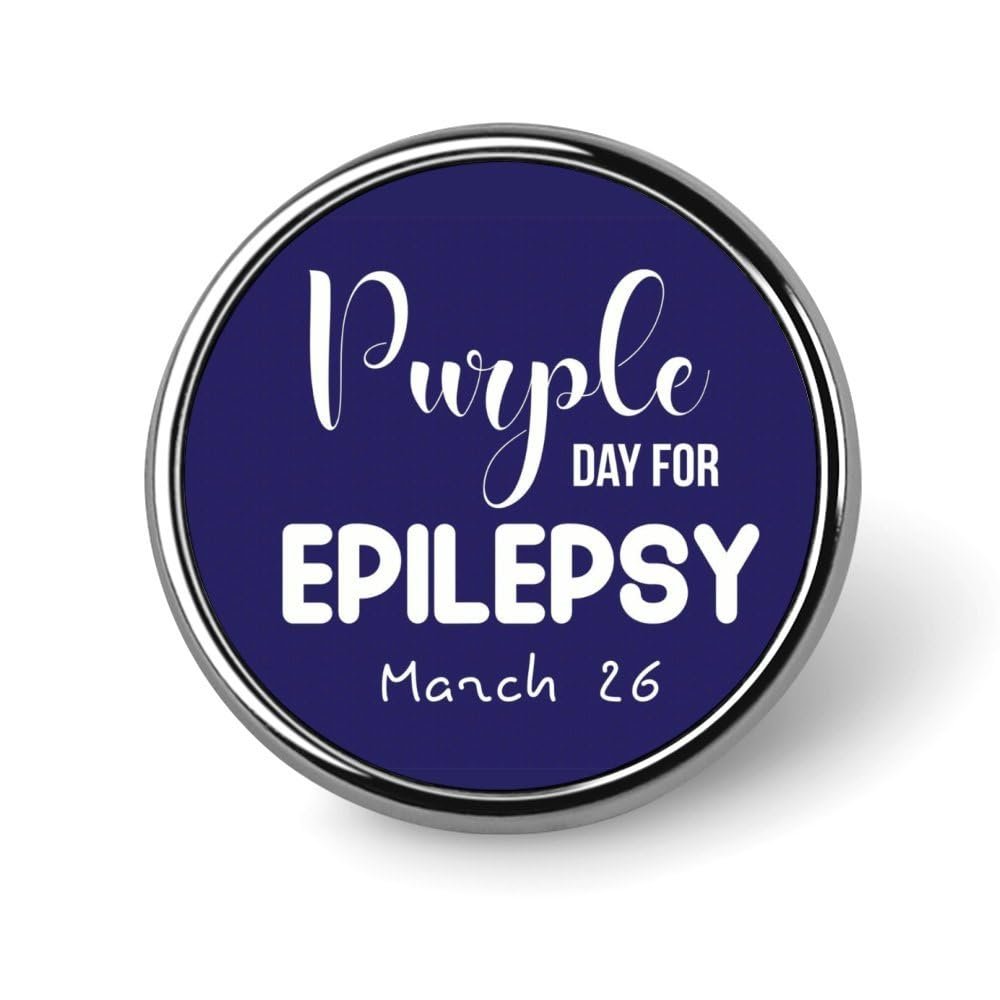 FLYiFE Epilepsy Awareness Day Pins Round Badge Circle Button Brooch for Women Men Cap Hat Bag Backpack T-Shirts Pullovers Jackets, Circular