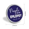 FLYiFE Epilepsy Awareness Day Pins Round Badge Circle Button Brooch for Women Men Cap Hat Bag Backpack T-Shirts Pullovers Jackets, Circular view 2