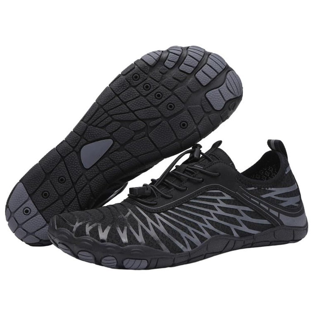 StoneLiquid Barefoot Shoes Women, Running Hike Barefoot Men Minimalist Quick Dry Footwear Wide Toe Box (Black, Adult, Women, 8, Numeric Range, US Footwear Size System, 8.5, Medium)