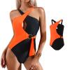Family Matching Swimwear Fashion Print Beachwear Mother Daughter Swimsuits Father Son Swim Trunks Bathing Suit (Girl, Orange C, 6-8 Years) view 1