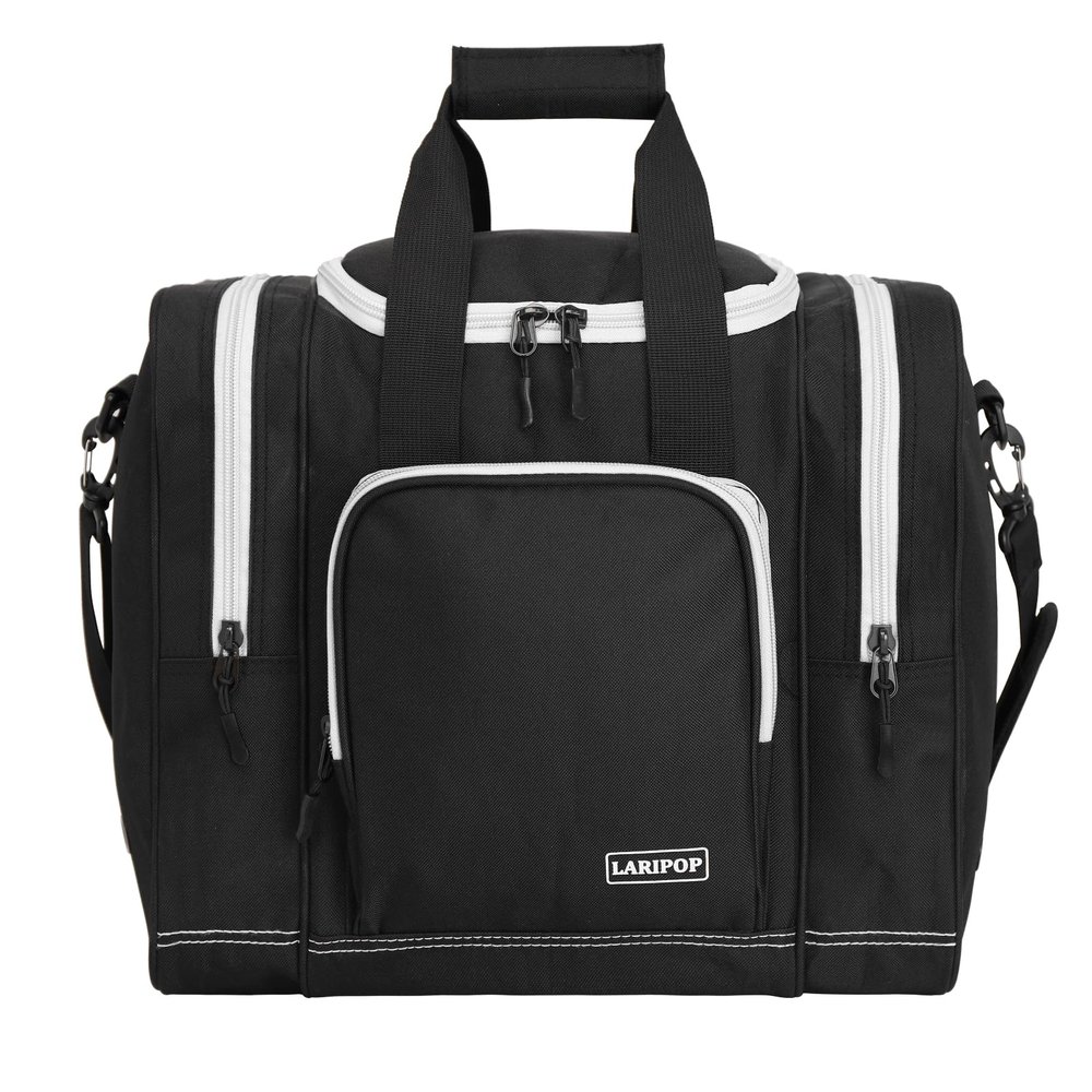LARIPOP Bowling Ball Bag for Single Ball, 2022 Bowling Ball Tote Bowling bag with Padded Holder - Fits Shoes up to Mens Size 14 and Accessories