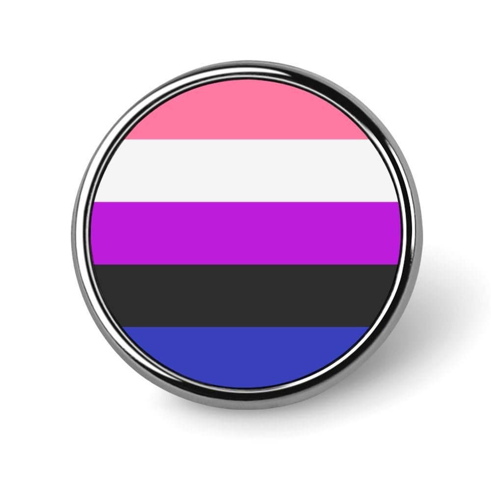 FLYiFE Genderfluid Pride Flag Pins Round Badge Circle Button Brooch for Women Men Cap Hat Bag Backpack T-Shirts Pullovers Jackets
