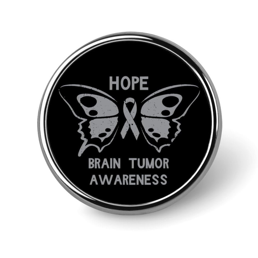 FLYiFE Fight Brain Tumor Awareness Pins Round Badge Circle Button Brooch for Women Men Cap Hat Bag Backpack T-Shirts Pullovers Jackets, Circular