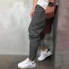 Ctreela Summer Lightweight Jogger Casual Pants for Men Big & Tall Drawstring Slim Fit Sweatpants Solid Workout Running Pants Dark Gray view 3