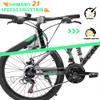Ecarpat 26 inch Full Suspension Mountain Bike, 21-Speed Mountain Bicycle with Dual Disc Brakes, Steel Frame MTB Bike for Adult Mens Outdoor, Gray view 4