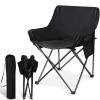 Leonyo Folding Camping Chairs, Portable Outdoor Lawn Chairs for Adults with Carrying Bag for Outside Fishing, Hiking & Festivals, Black view 1