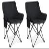 Leonyo 2 Pack Folding Camping Chairs, Portable Outdoor Beach Lawn Chairs for Adults with Carrying Bag for Outside Fishing, Hiking & Festivals, Black view 1