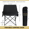 Leonyo 2 Pack Folding Camping Chairs, Portable Outdoor Beach Lawn Chairs for Adults with Carrying Bag for Outside Fishing, Hiking & Festivals, Black view 3