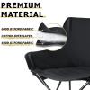 Leonyo 2 Pack Folding Camping Chairs, Portable Outdoor Beach Lawn Chairs for Adults with Carrying Bag for Outside Fishing, Hiking & Festivals, Black view 4
