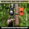 Foilswirl Bear Food Bag Hanging System - Ultralight, Waterproof, Includes 2 Bags, Pulley, 4 Ropes, 4 Clips, 2 Rock Pouches (Black, Orange) view 3