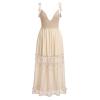 ABEWIP Womens Casual Boho Floral Lace V-Neck Dress Spaghetti Straps Casual Maxi Dress Bridesmaid Wedding Dresses Style 5 Beige M view 1