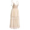 ABEWIP Womens Casual Boho Floral Lace V-Neck Dress Spaghetti Straps Casual Maxi Dress Bridesmaid Wedding Dresses Style 5 Beige M view 2