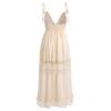 ABEWIP Womens Casual Boho Floral Lace V-Neck Dress Spaghetti Straps Casual Maxi Dress Bridesmaid Wedding Dresses Style 5 Beige M view 3