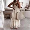 ABEWIP Womens Casual Boho Floral Lace V-Neck Dress Spaghetti Straps Casual Maxi Dress Bridesmaid Wedding Dresses Style 5 Beige M view 4