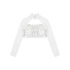 FEESHOW Girls Sequins Long Sleeve Metallic Dance Crop Tops Kids Tank Tops for Hip Hop Jazz Gymnastics Ballet Dance White A 6 Years view 3