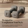 WeGym SafeGrip Square Dumbbells with Anti Slip Handles, Aesthetic Free Weights for Home Workouts, Stable Design Prevents Rolling during Floor Exercises (2LB, Pair Slate) view 4