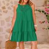 BTFBM Women Summer Dresses 2026 Casual Spring Clothes Sleeveless Halter Neck A-Line Boho Mini Dress Beach Vacation Sundress(Green, Large) view 3