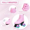 jessie Roller Skates Premium PU Leather Roller Skates for Women Classic Four-Wheel Outdoor and Indoor for Adults Women (Flash Wheel,Youth 2) view 4